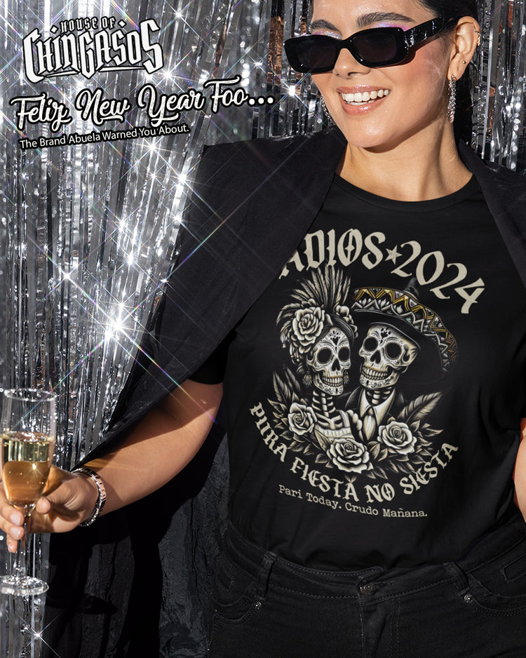 Adios 2024 Feliz Año Nuevo New Years Calaveras T-Shirt