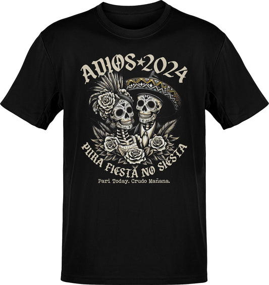 Adios 2024 Feliz Año Nuevo New Years Calaveras T-Shirt