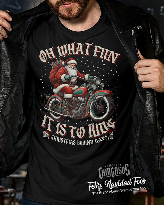 Oh What Fun HOG Santa Christmas T-Shirt