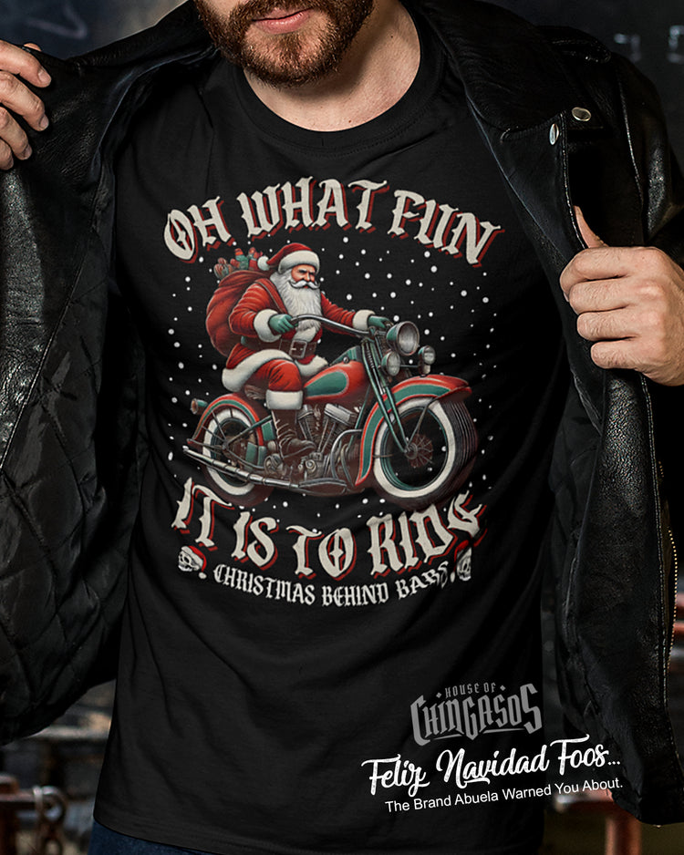 Oh What Fun HOG Santa Christmas T-Shirt