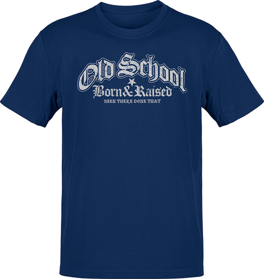 Premium Old School Born And Raised Vintage Crew -Tee