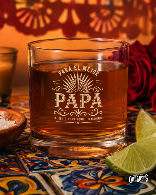 Para El Mejor  Papá Rocks glass 10.5 oz