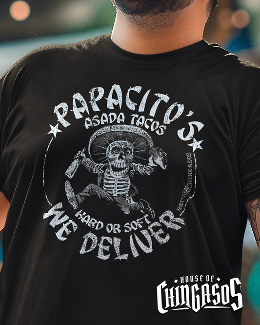 Papacito's Asada Delivery Old School Tee