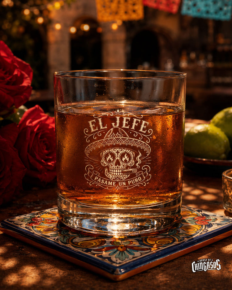 El Jefe Pasame Un Puro Rocks glass 10.5 oz