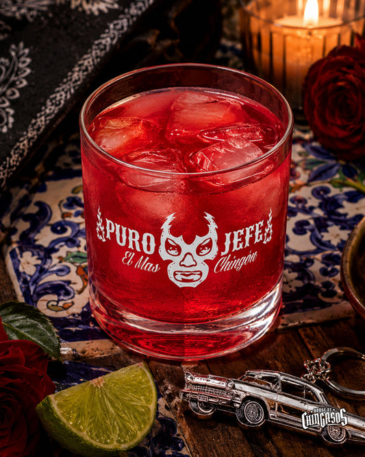Puro Jefe Luchador Rocks glass 10.5 oz