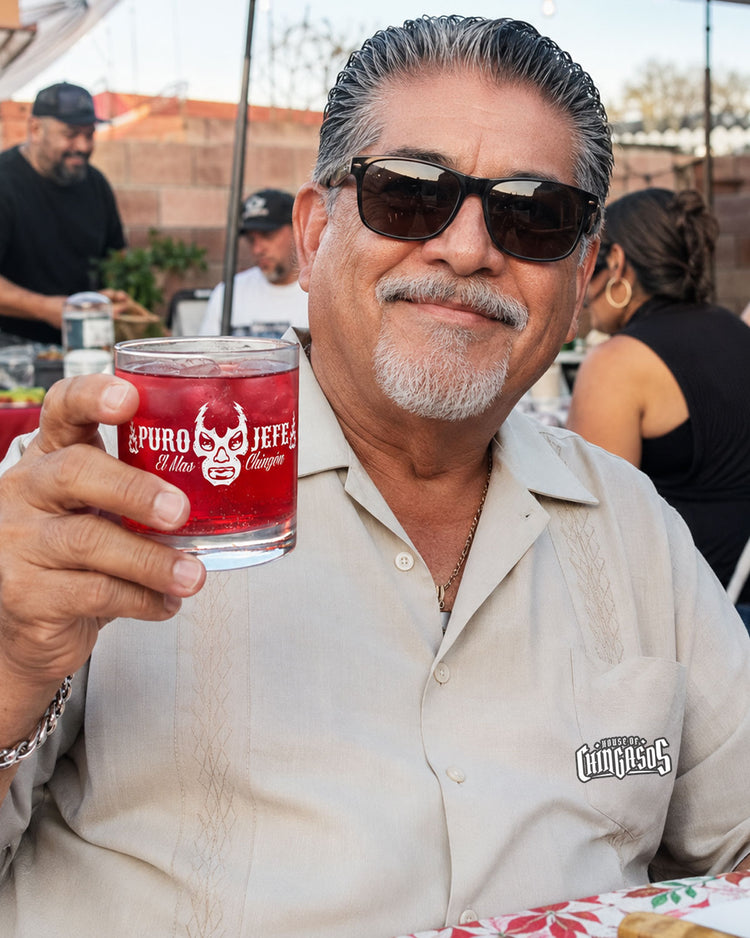 Puro Jefe Luchador Rocks glass 10.5 oz