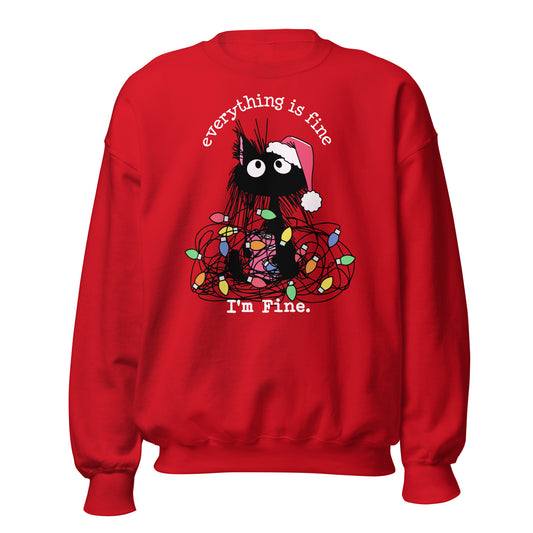 Everything Is Fine Gato Christmas Sweater
