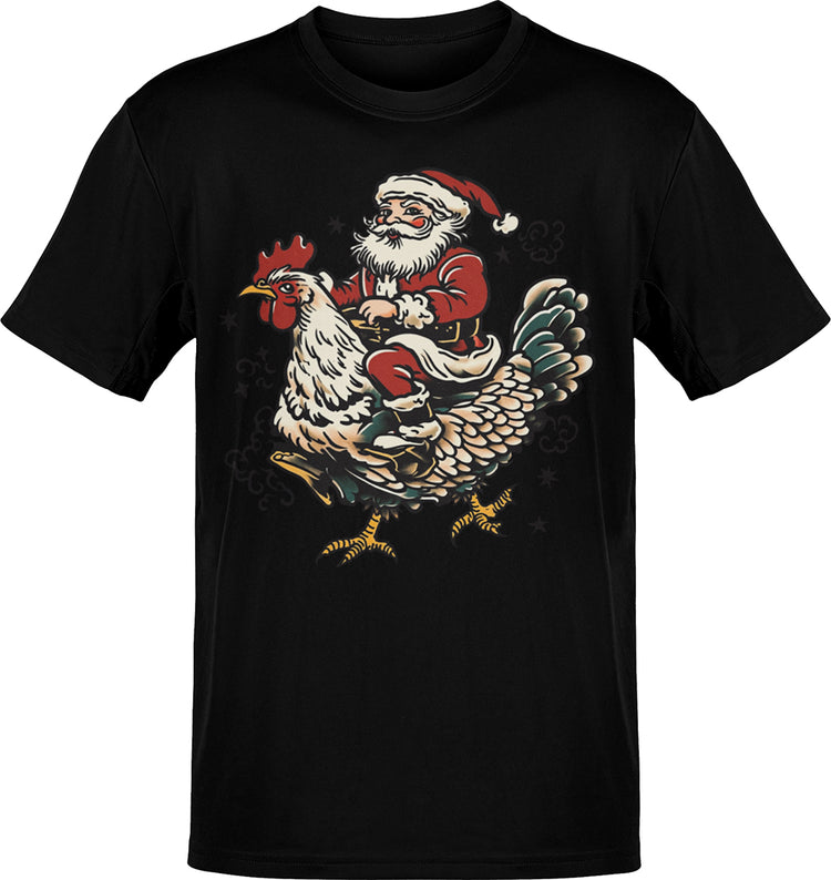 Santa Chicken Lover Tattoo T-Shirt