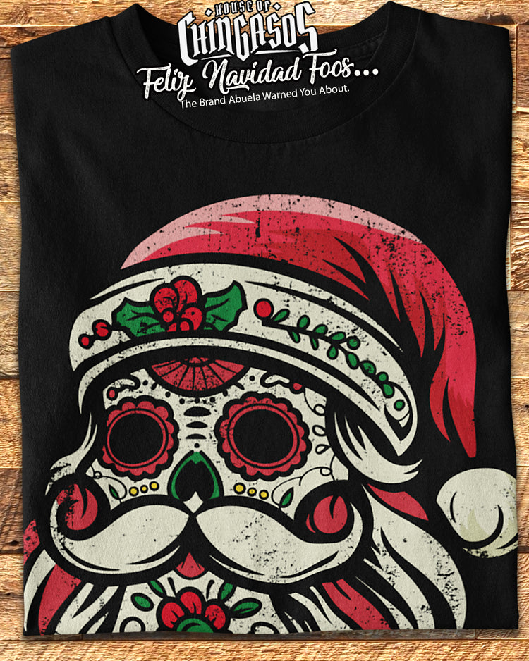 Distressed Santa Muerte Print T-Shirt