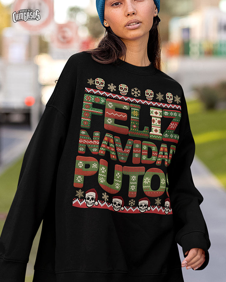 Feliz Navidad Faux Knit Sweatshirt