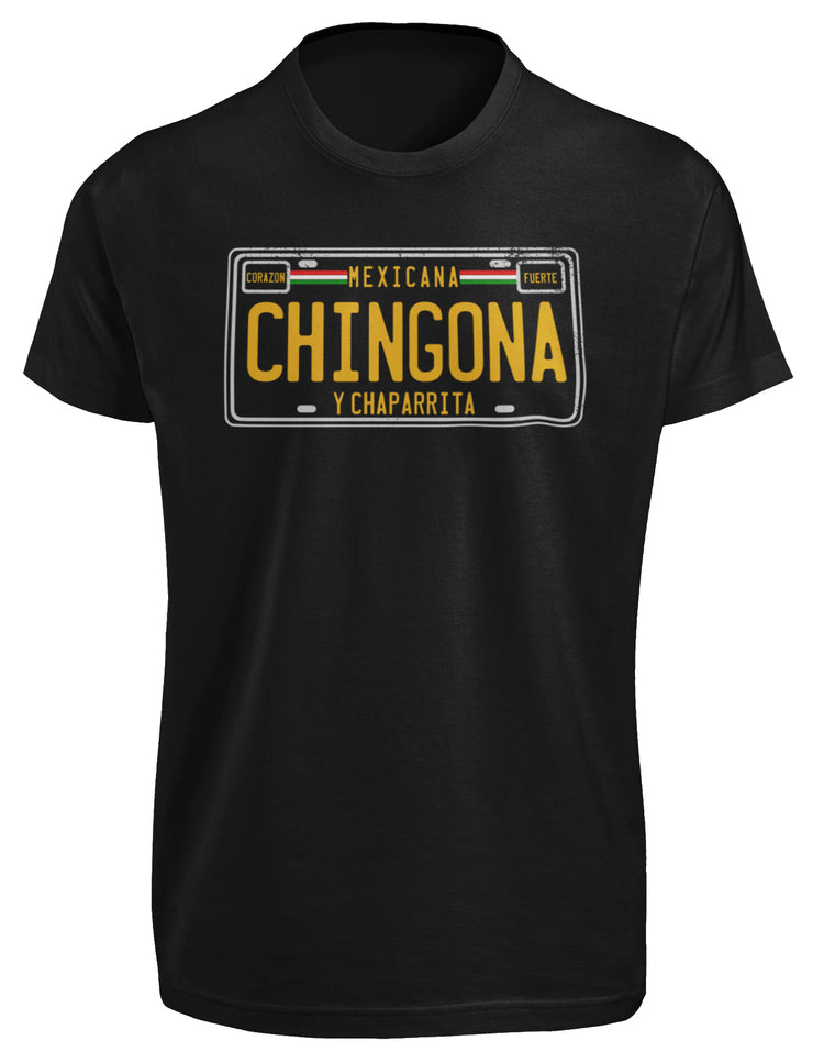 Premium La Chingona Y Chaparrita Plate Frame OG T-shirt