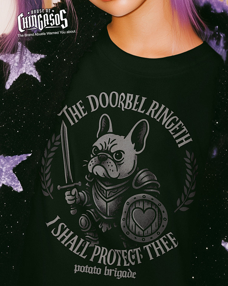 The Doorbell Ringeth I Shall Protect Thee Frenchie T-Shirt