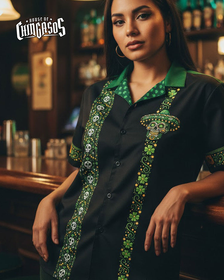San Patricio Calavera Guayabera