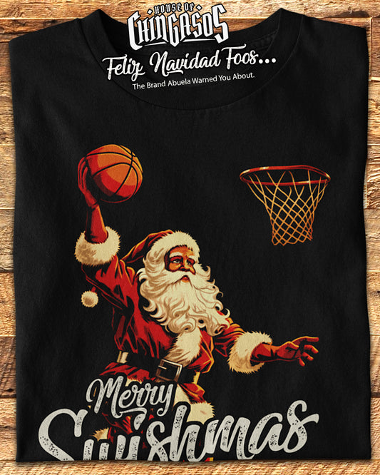 Merry Swishmas Basketball Santa T-Shirt