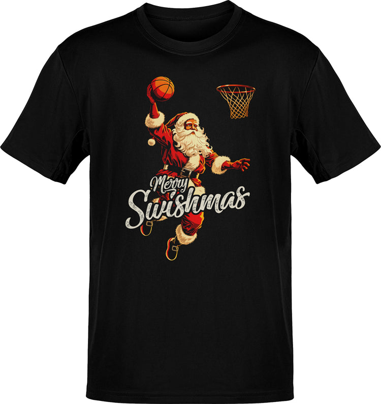 Merry Swishmas Basketball Santa T-Shirt