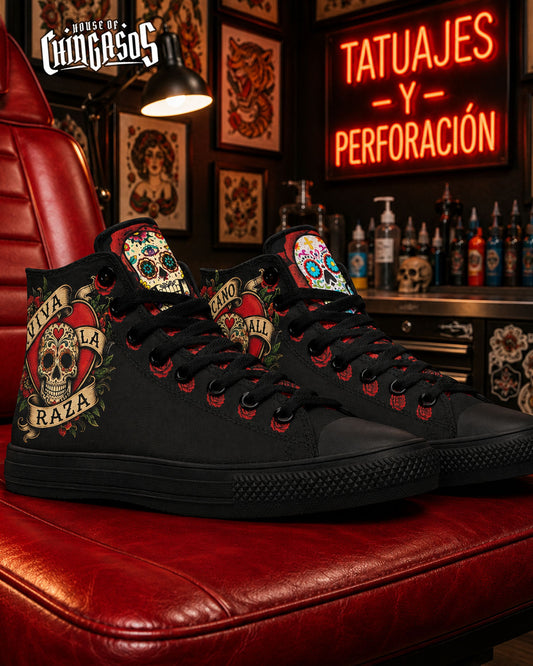 Viva La Raza Tatuaje ( Black or White Sole )