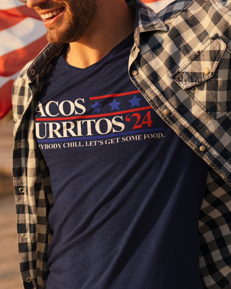 Tacos Burritos 2024 Cotton Crew T-Shirt