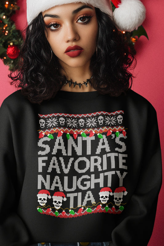 Santa's Naughty Tia Navidad Sweatshirt