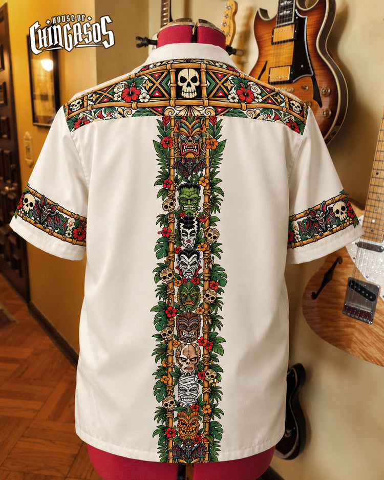 Monsters & Mai Tais Vintage Button Up ( Cream )