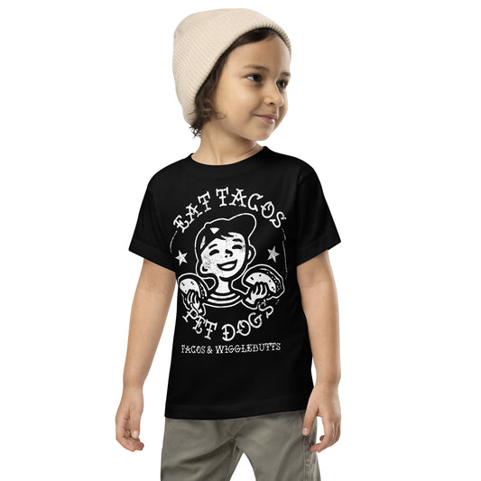 Premium Eat Tacos Pet Dogs Toddler Short Sleeve Tee