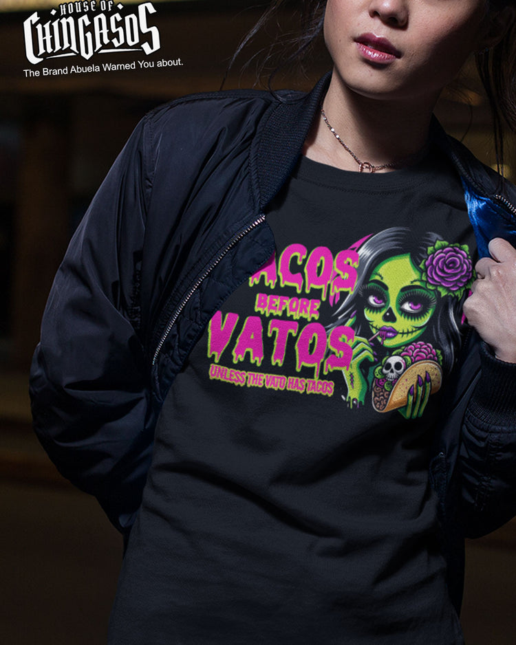 Tacos Before Vatos Zombie T-Shirt