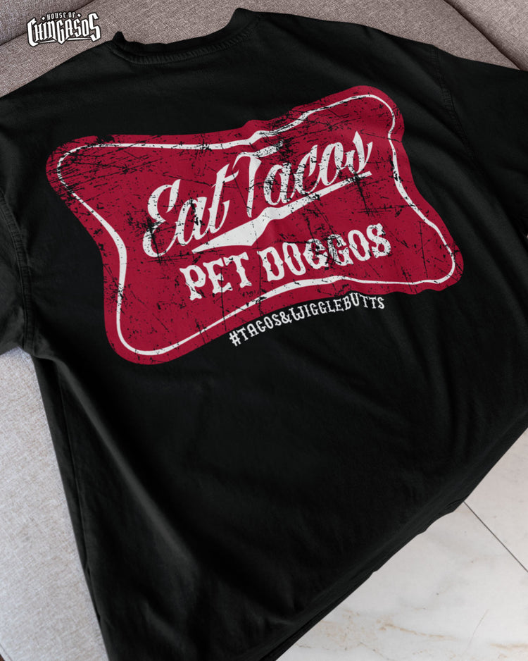 Eat Tacos Pet Dogs Old School Tee (front Print)