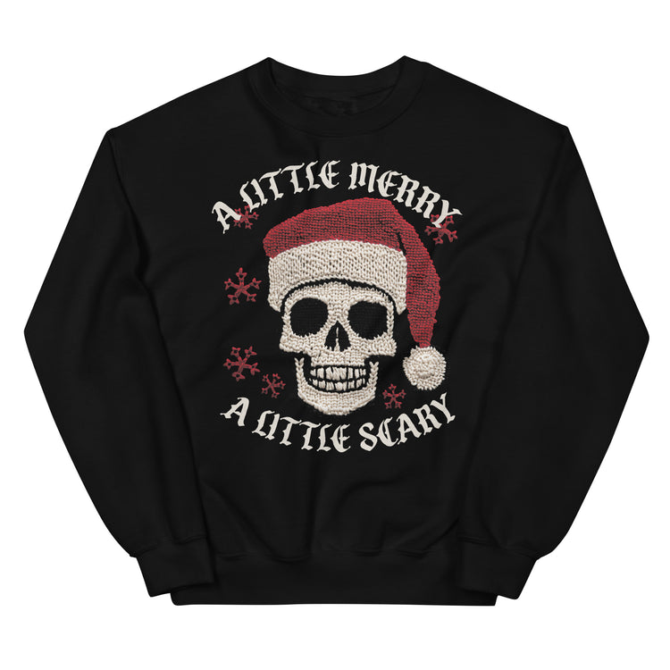 A Little Merry A Little Scary ( Embroidered-Look ) Sweatshirt