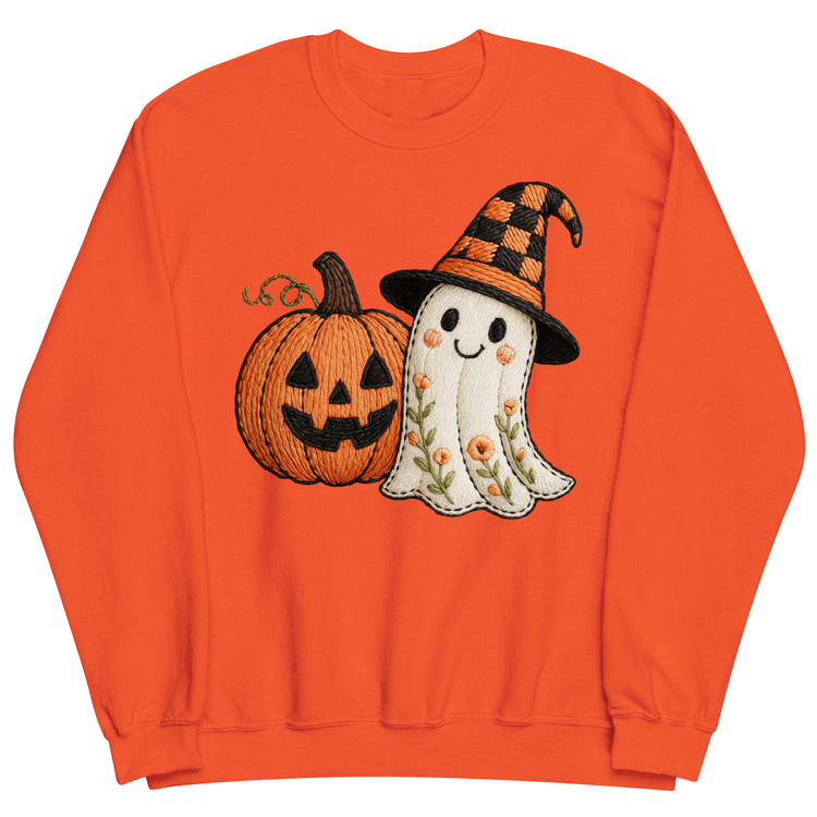Faux Embroidery Print Haunted Cuties Sweatshirt