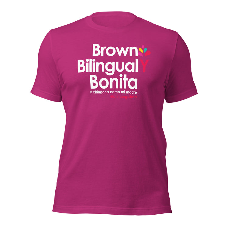 Premium Brown Bilingual Y Bonita T-shirt