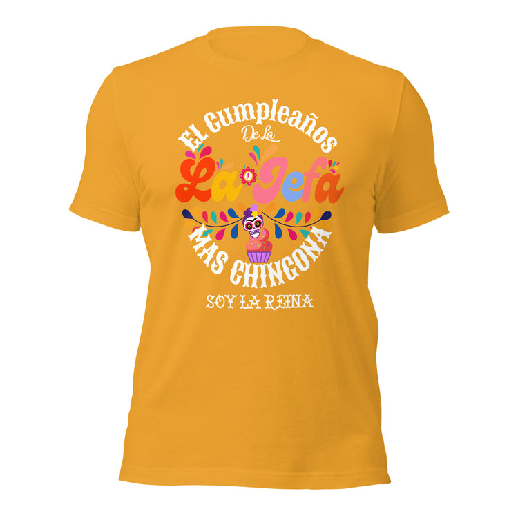Premium El Cumpleaños De La Jefa Chingona Birthday T-shirt