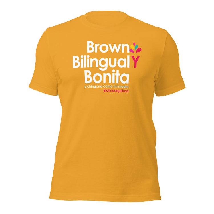 Premium Brown Bilingual Y Bonita T-shirt