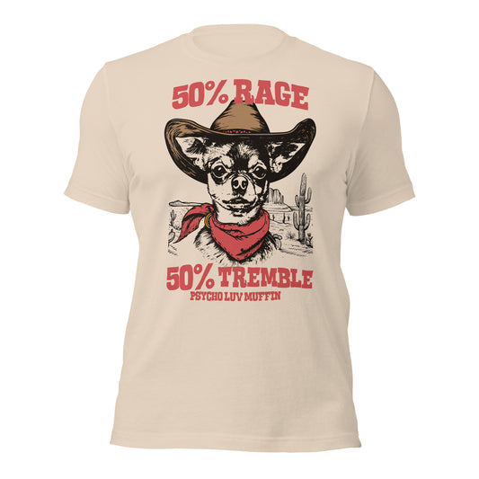 Psycho Luv Muffin 50/50 Rage Tremble Chihuahua Tee