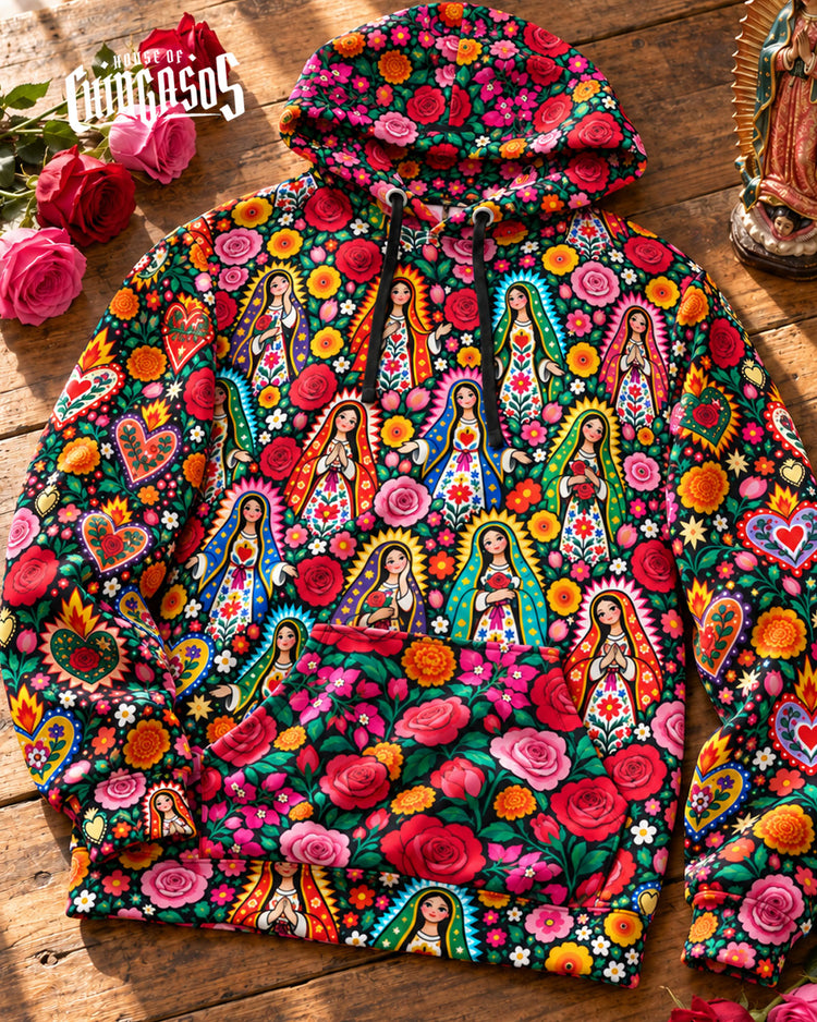 Mi Virgencita Y Rosas Hoodie