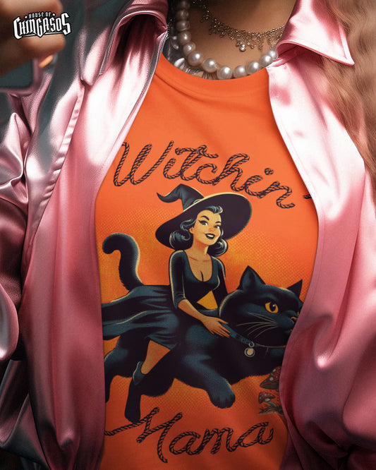 Witchin' Mama Rodeo Black Cat T-Shirt