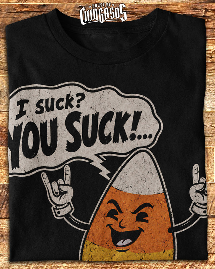 You Suck Candy Corn Halloween Tee
