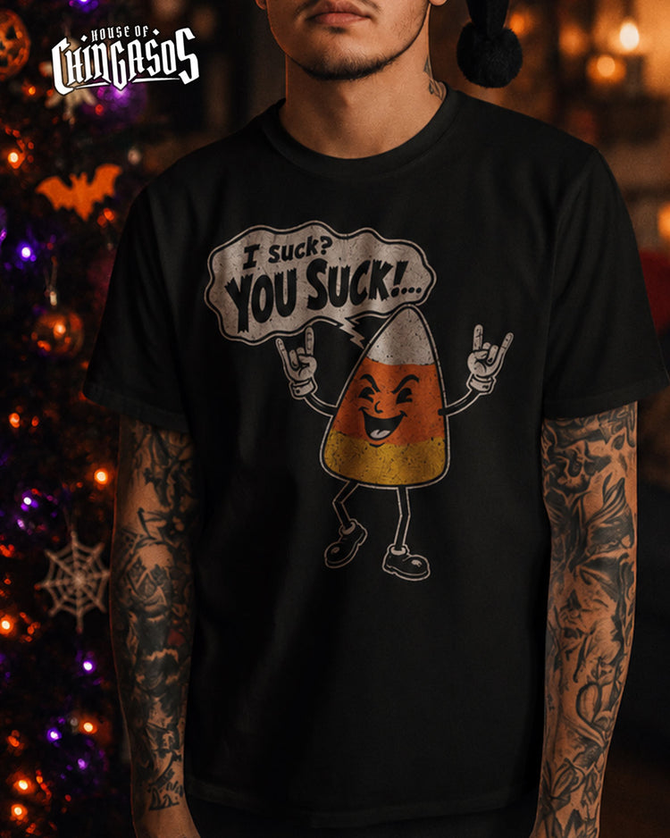 You Suck Candy Corn Halloween Tee