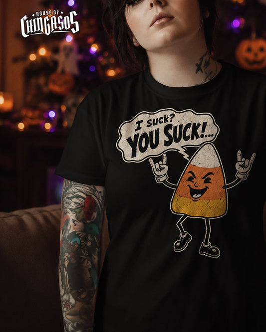 You Suck Candy Corn Halloween Tee