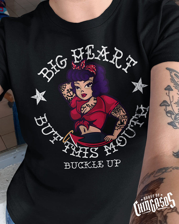 Premium Deluxe Big Heart, But That Mouth Ladies T-Shirt