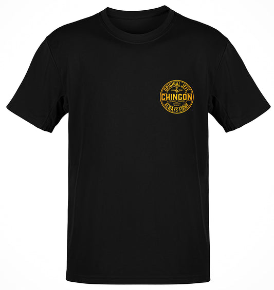 Deluxe Chingon Jefe Black & Gold  Cantina T-Shirt ( Front & Back Print )