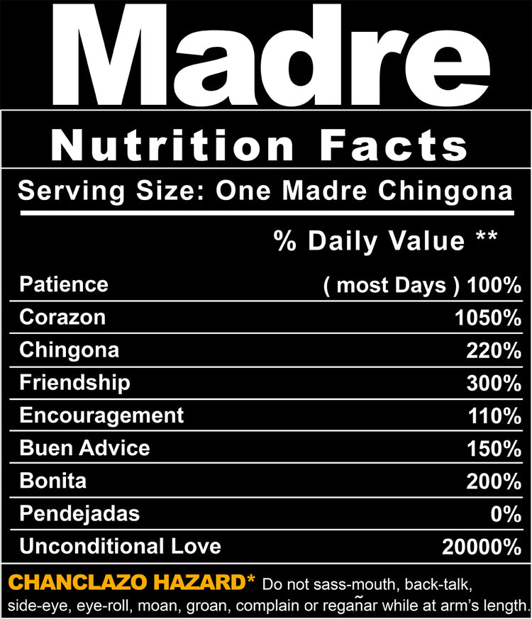Madre Nutrition Facts Unisex T-Shirt