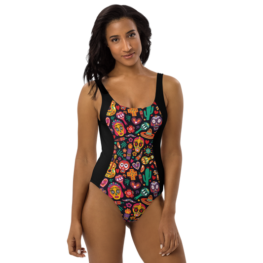 Viva Summer Sugar Skull Print Ladies Swimsuit