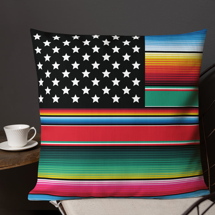 Premium Cross Cultura Serape Decorative Flag Pillow