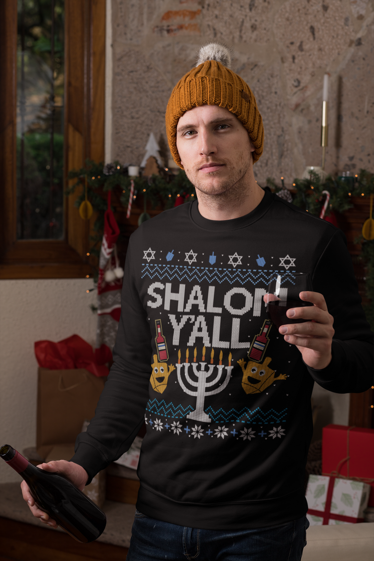 Shalom Y'all Ugly Sweater Chrismas Hanuukkah Sweatshirt