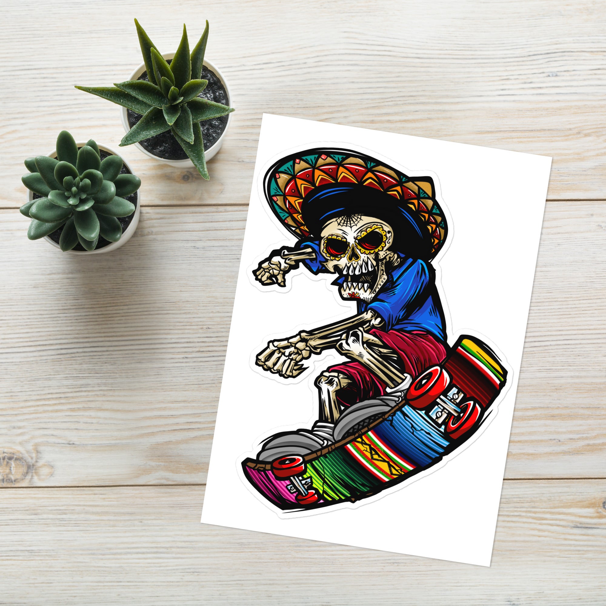 El Mariachi Calacas Sticker sheet 5.83″×8.27″ – House Of Chingasos