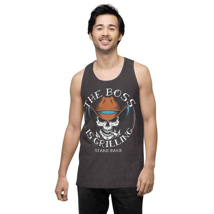 Men’s Premium Heritage The Boss Is Grilling OG Tank top