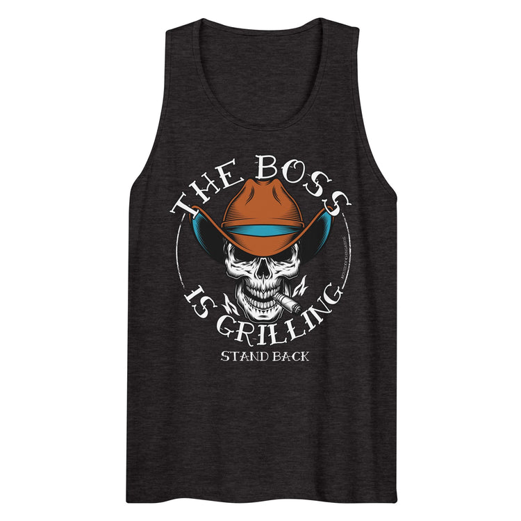 Men’s Premium Heritage The Boss Is Grilling OG Tank top