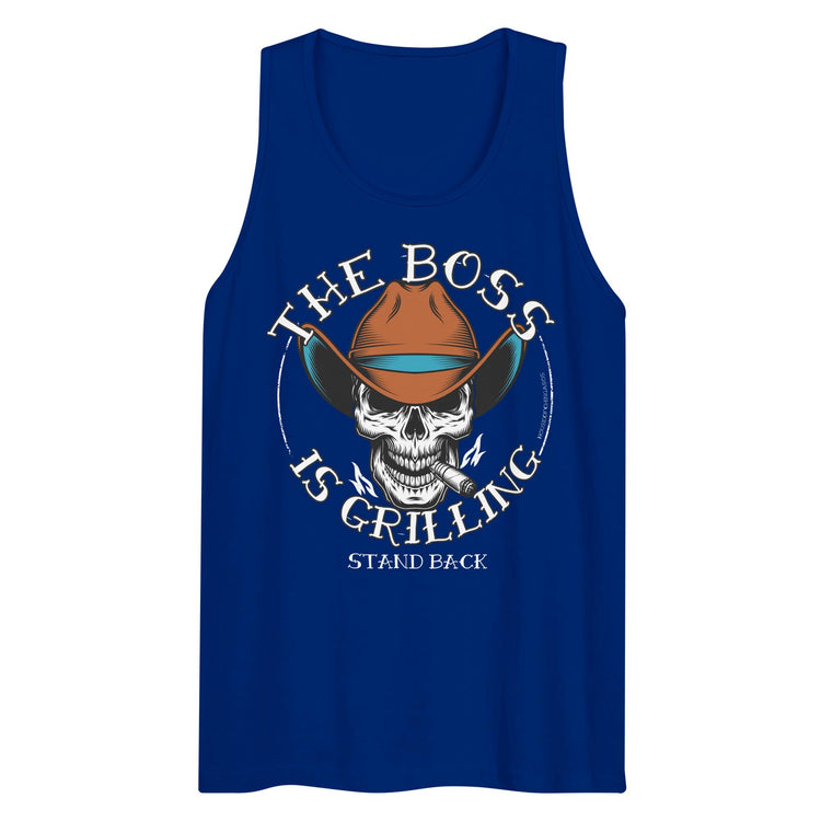 Men’s Premium Heritage The Boss Is Grilling OG Tank top