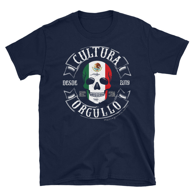 Cultura Orgullo Mexicano Skull Flag T-Shirt