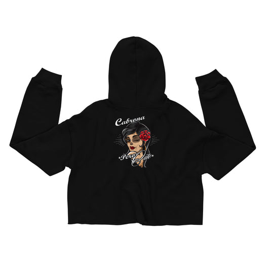 Cabrona Pero Cute Ladies Cropped Hoodie