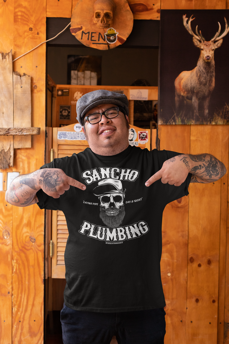 Sancho Plumbing Co. Vintage Greaser T-Shirt /  Front & Back Print